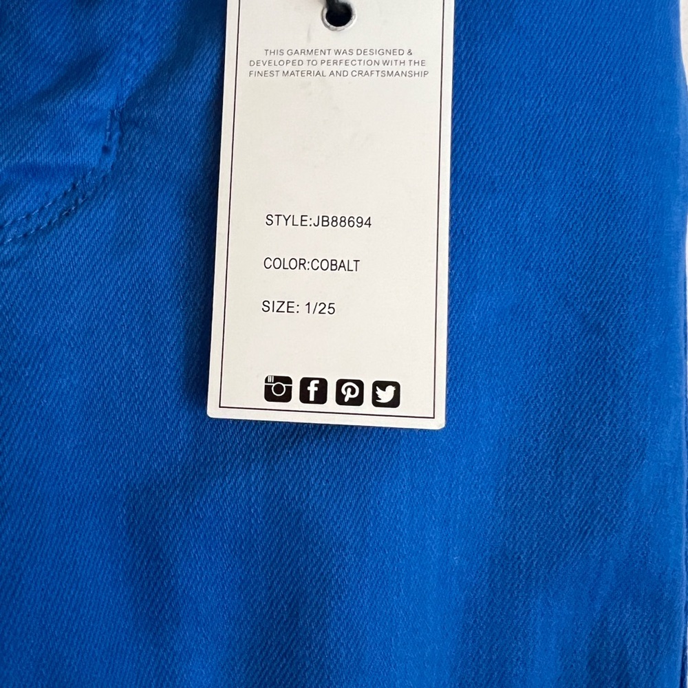 NWT Judy Blue Women’s Tummy Control Cobalt Blue Stretchy Skinny Jeans SZ 1/25 - Picture 8 of 15